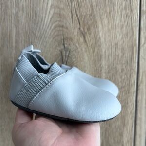 Stonz Gray Baby Walker Shoes with Slip-On Design and Flexible Sole
